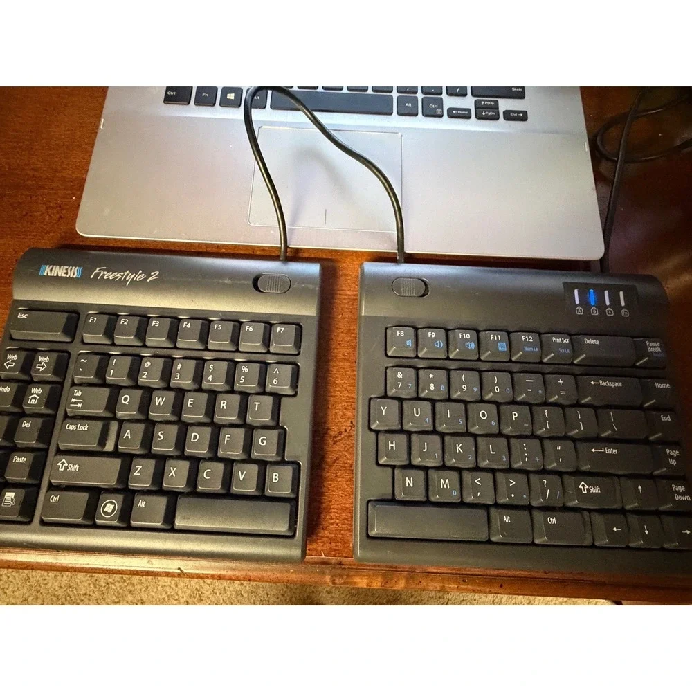Kinesis Freestyle2 KB800 Ergonomic Split USB Keyboard Black‎ Tested Working